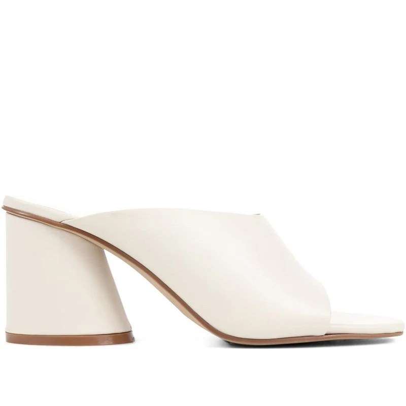 Lisetta Heeled Mules - LISETTA / 323 347 - Cream