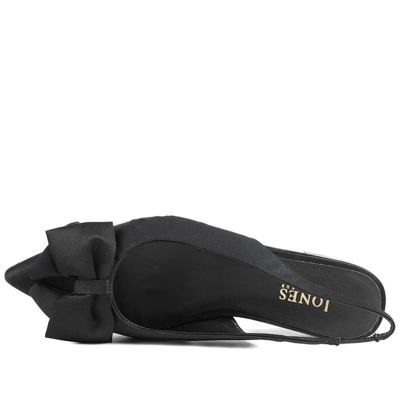 Xenova Leather Slingback Court Shoes - XENOVIA / 329 158 - Black Satin