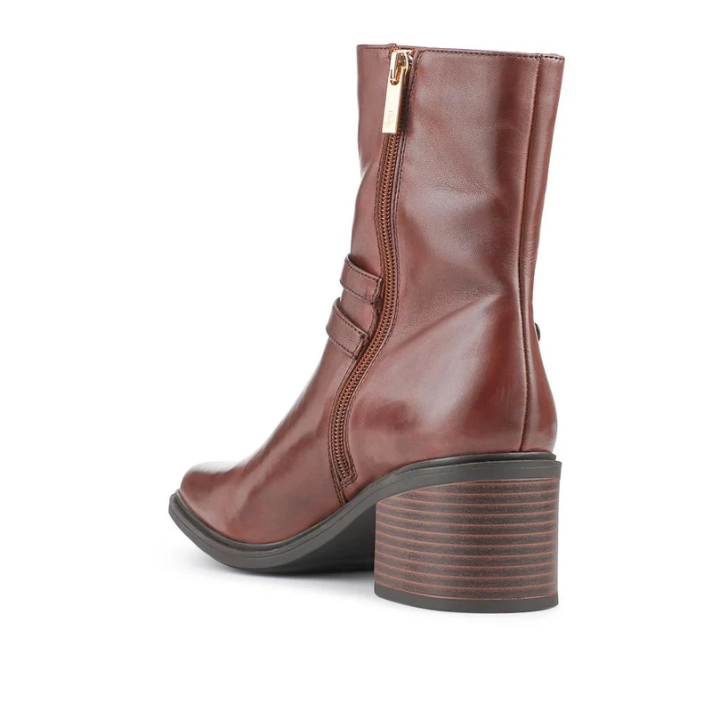 Kaira Smart Leather Ankle Boots - KAIRA / 328 021 - Dark Brown