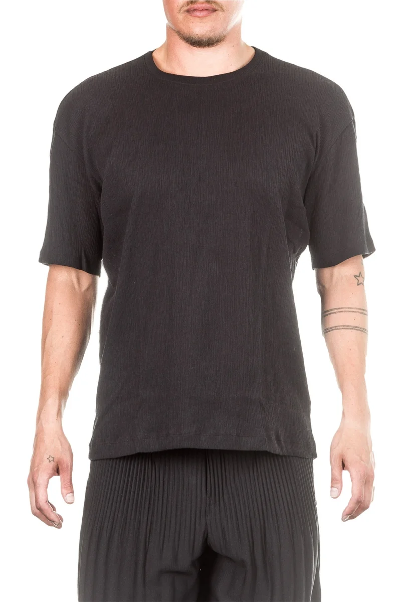 ISSEY MIYAKE Herren T-Shirt Crashed Look schwarz Gr. 5