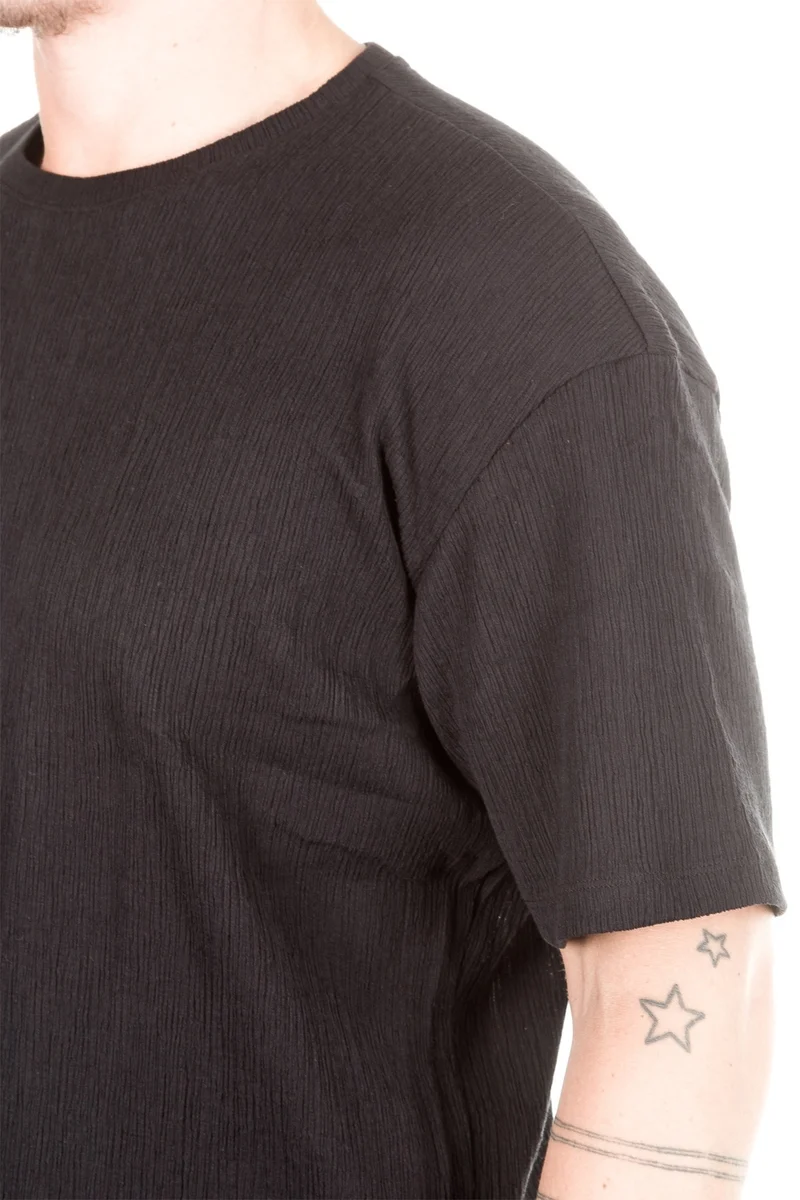 ISSEY MIYAKE Herren T-Shirt Crashed Look schwarz Gr. 5