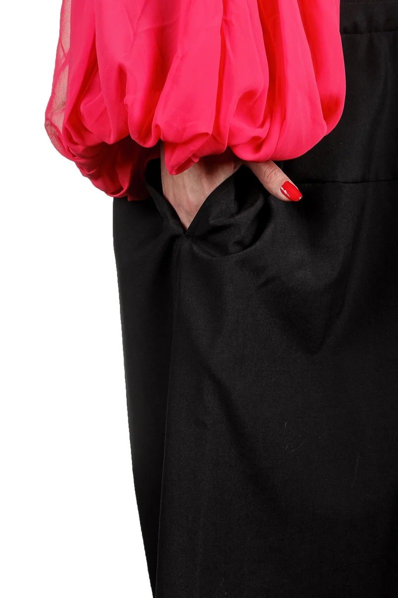 Comme Des Garçons Damen Trägerrock schwarz rot