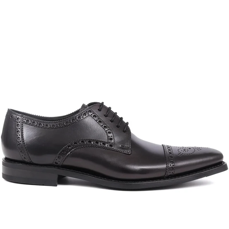 Foley Calf Leather Derby Brogue - FOLEY / 27254229 - Black