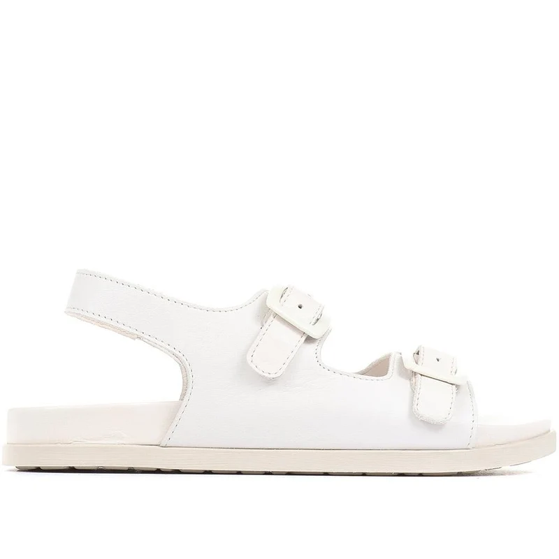 Minnie Flat Leather Sandals - MINNIE / 322 399 - White