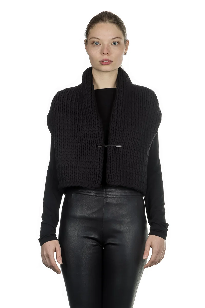 Sarah Pacini Damen Strickweste schwarz