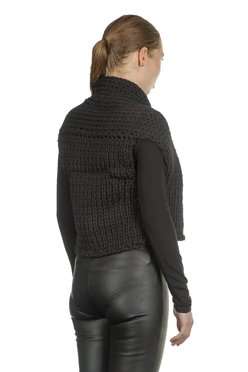 Sarah Pacini Damen Strickweste schwarz