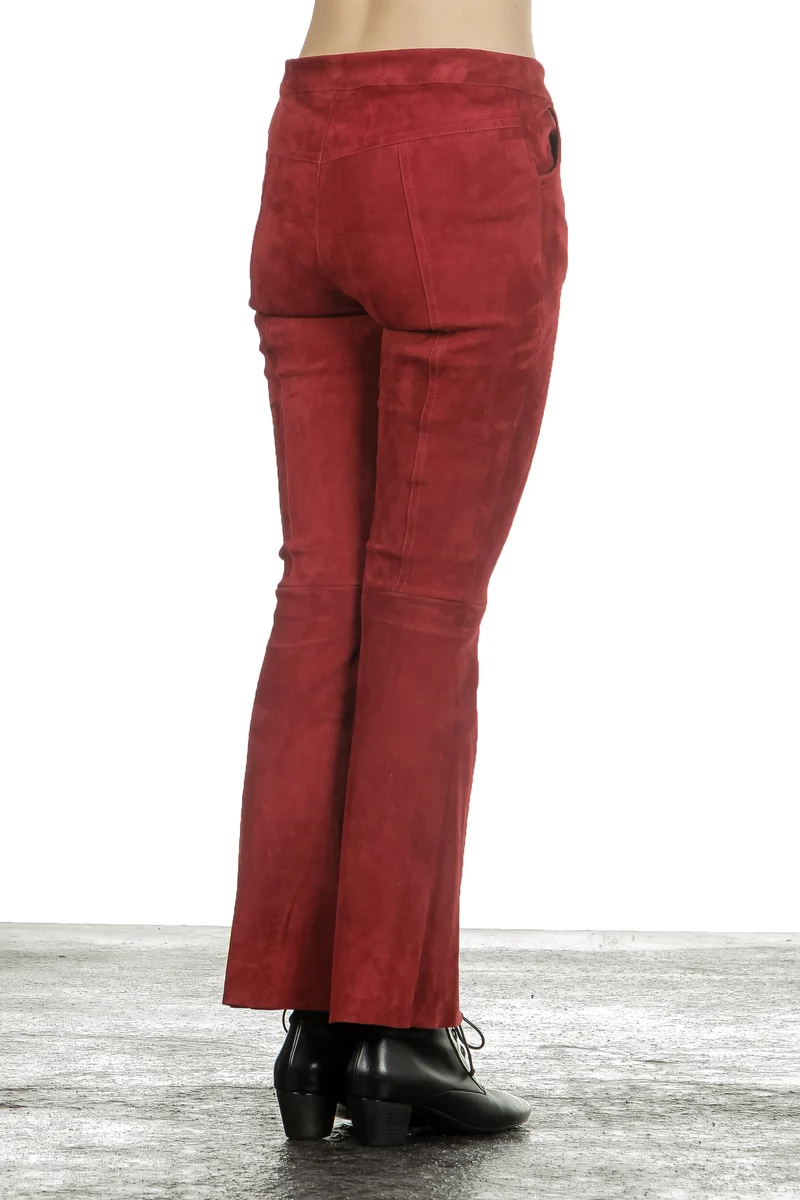 DROMe Damen Leder Hose rot