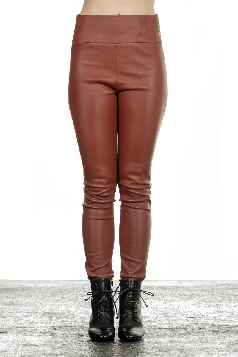 DROMe Damen Leder Hose braun