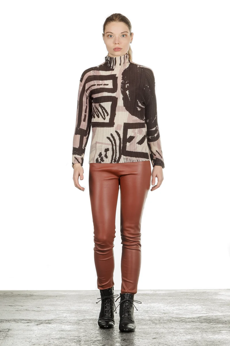 DROMe Damen Leder Hose braun
