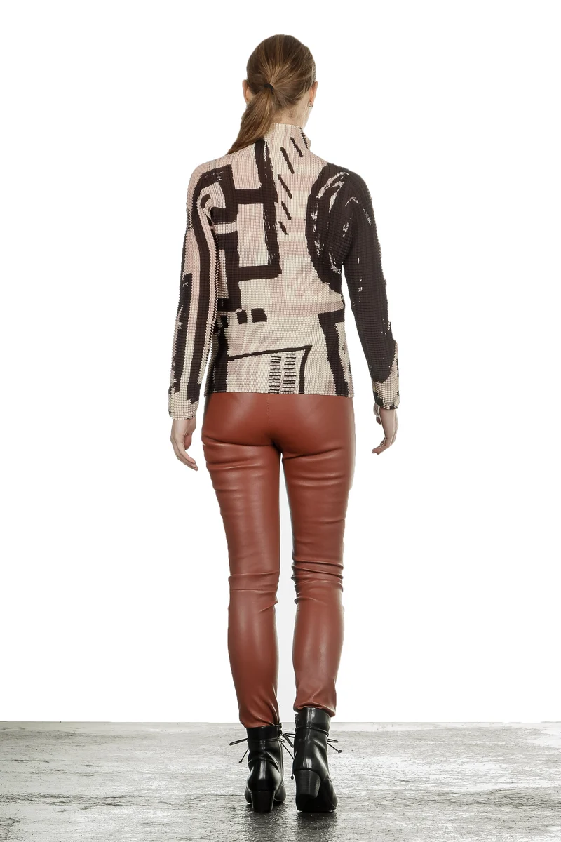 DROMe Damen Leder Hose braun