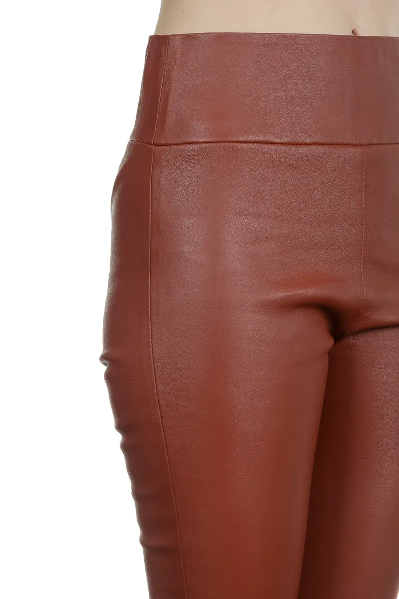 DROMe Damen Leder Hose braun