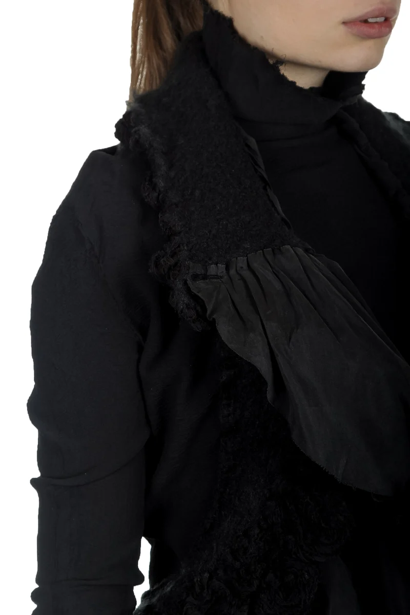 Marc Le Bihan Damen Avantgarde Jacke im Layering-Look schwarz