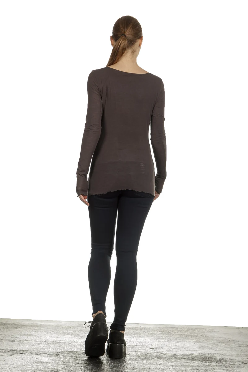 The Swiss Label Damen Langarm Shirt braun