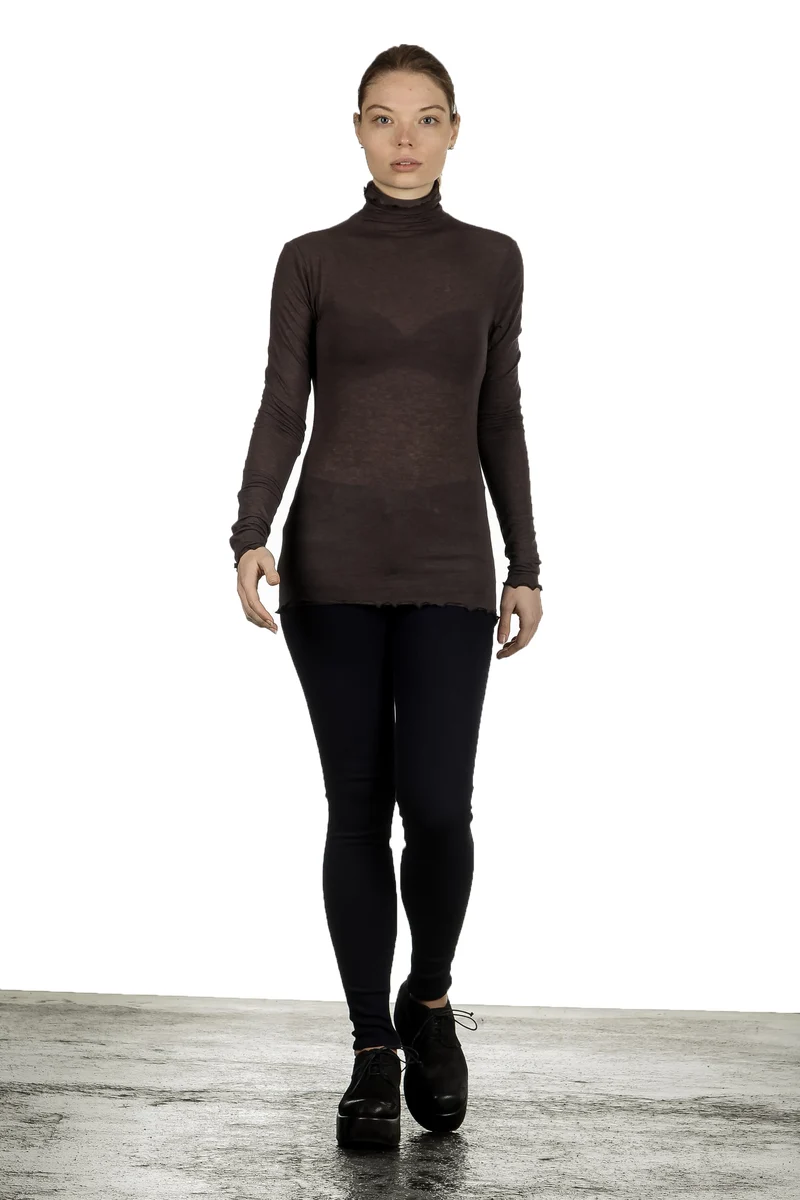 The Swiss Label Damen Rollkragen Shirt braun