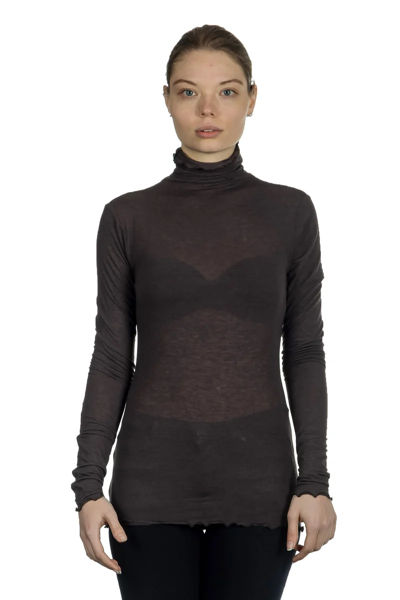 The Swiss Label Damen Rollkragen Shirt braun
