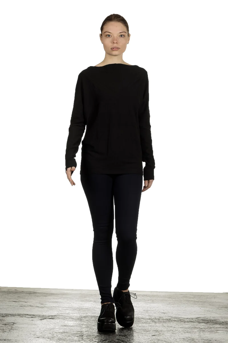 The Swiss Label Damen Langarm Shirt schwarz