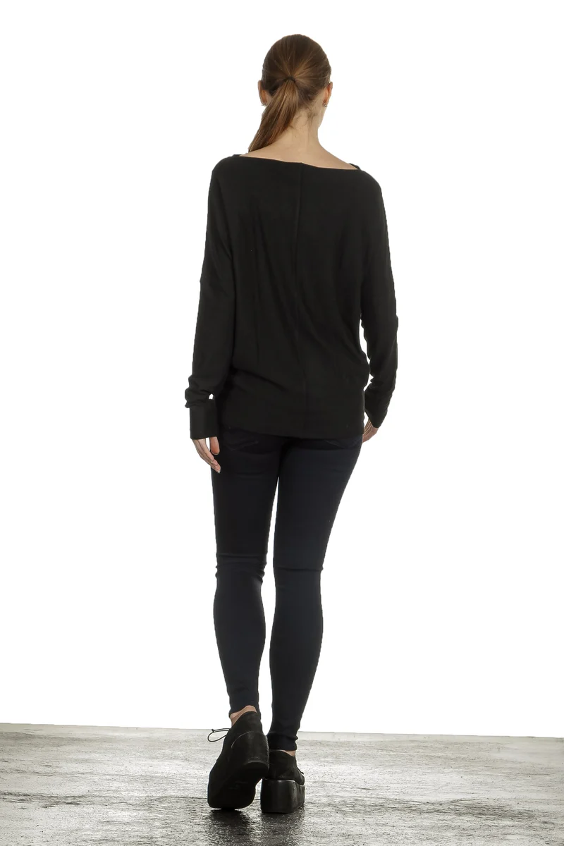 The Swiss Label Damen Langarm Shirt schwarz