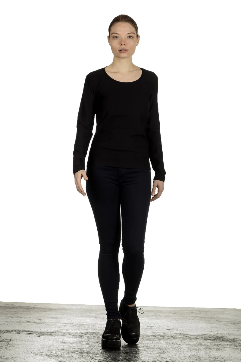 The Swiss Label Damen Langarm Shirt schwarz