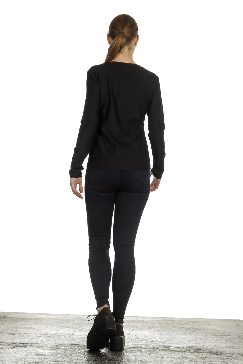 The Swiss Label Damen Langarm Shirt schwarz