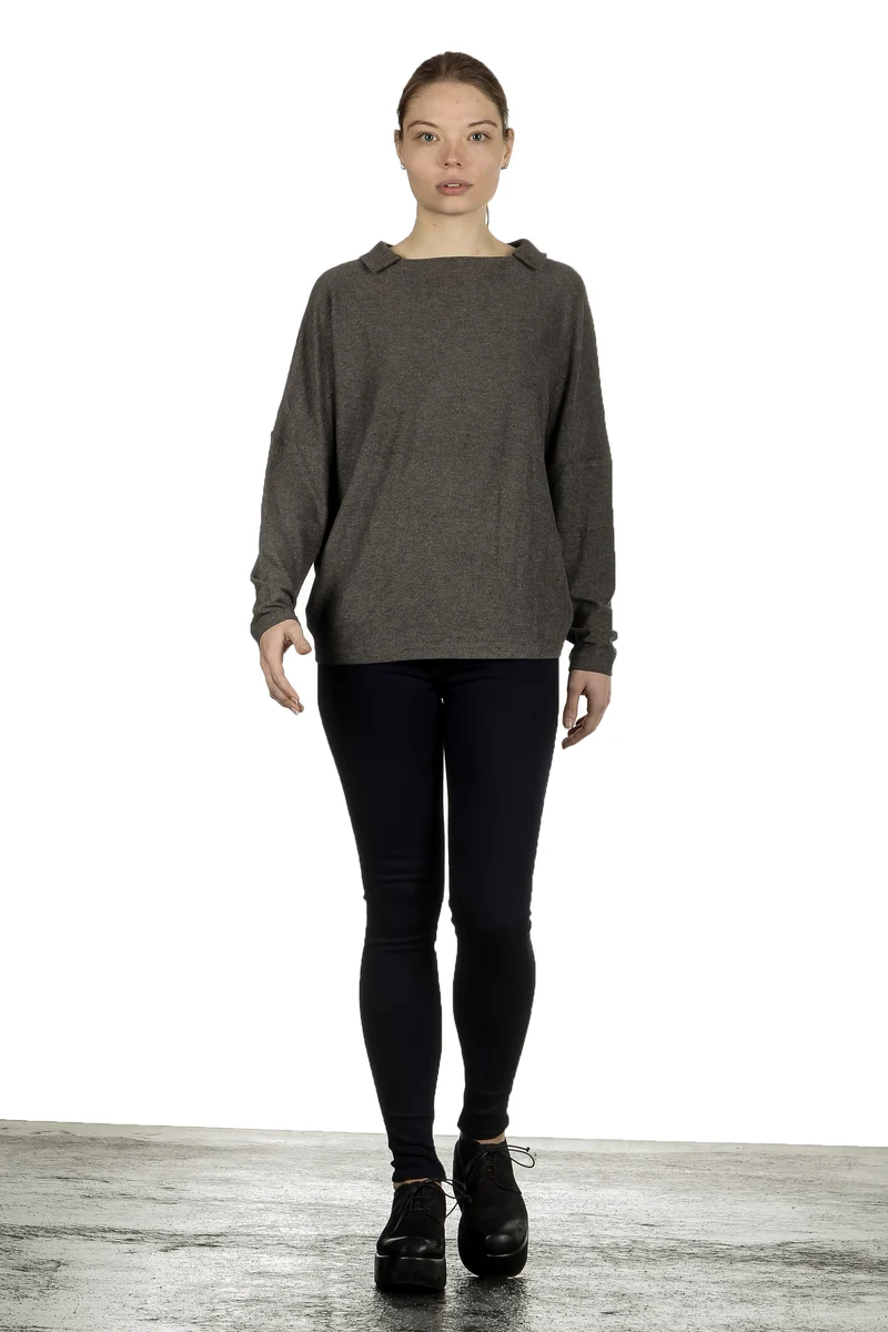 The Swiss Label Damen Langarm Shirt taupe