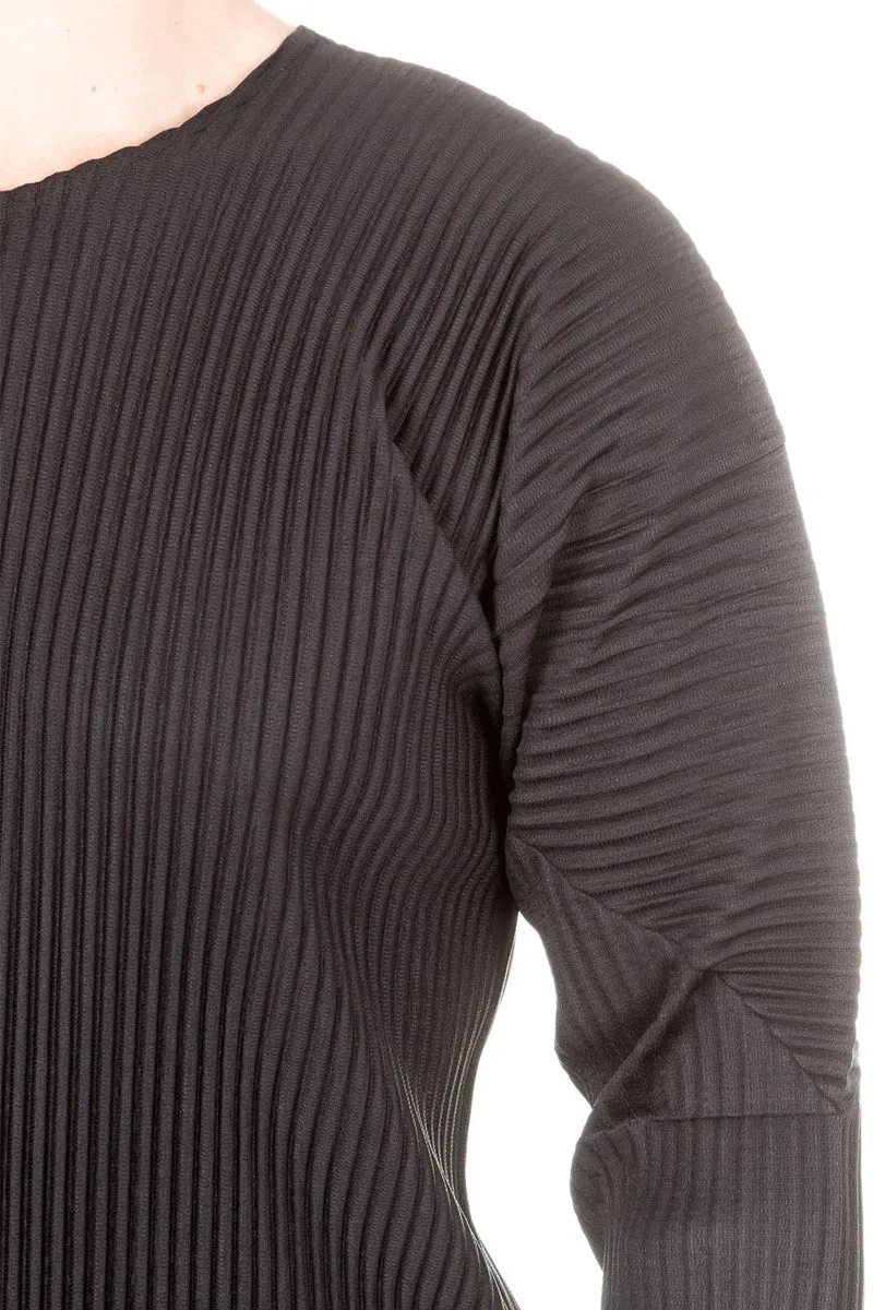 Homme Plissé Issey Miyake Herren longsleeve shirt schwarz