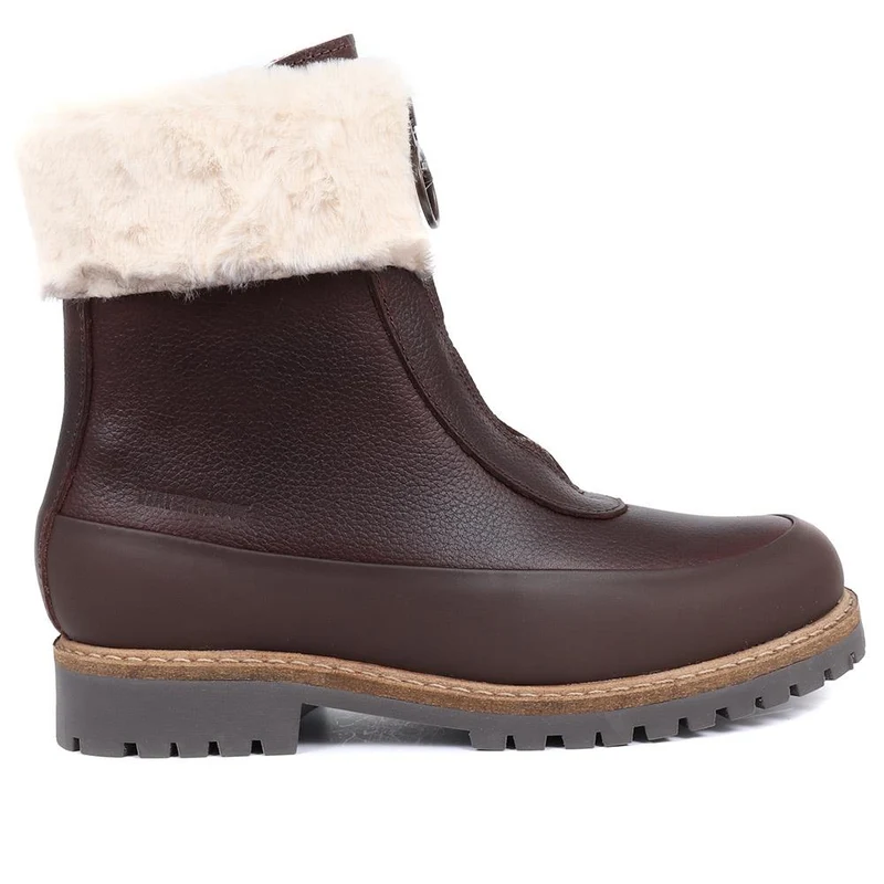 Rowen Fur Cuff Ankle Boots - BARBR36518 / 323 083 - Dark Brown