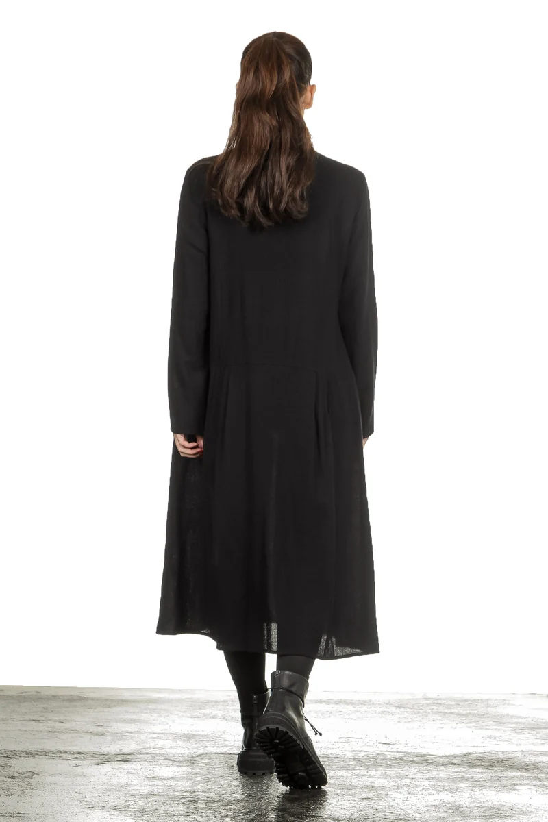 Apuntob Damen Avantgarde Hemdblusenkleid schwarz