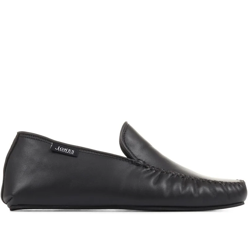 Yarm Leather Moccasin Slippers - YARM / 323 047 - Black Leather