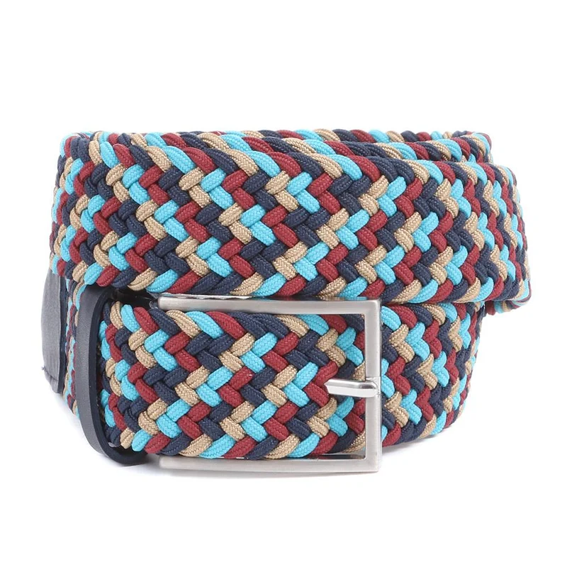 Upton Park Men's Braided Belt - UPTONPARK / 321 983 - Navy Multi