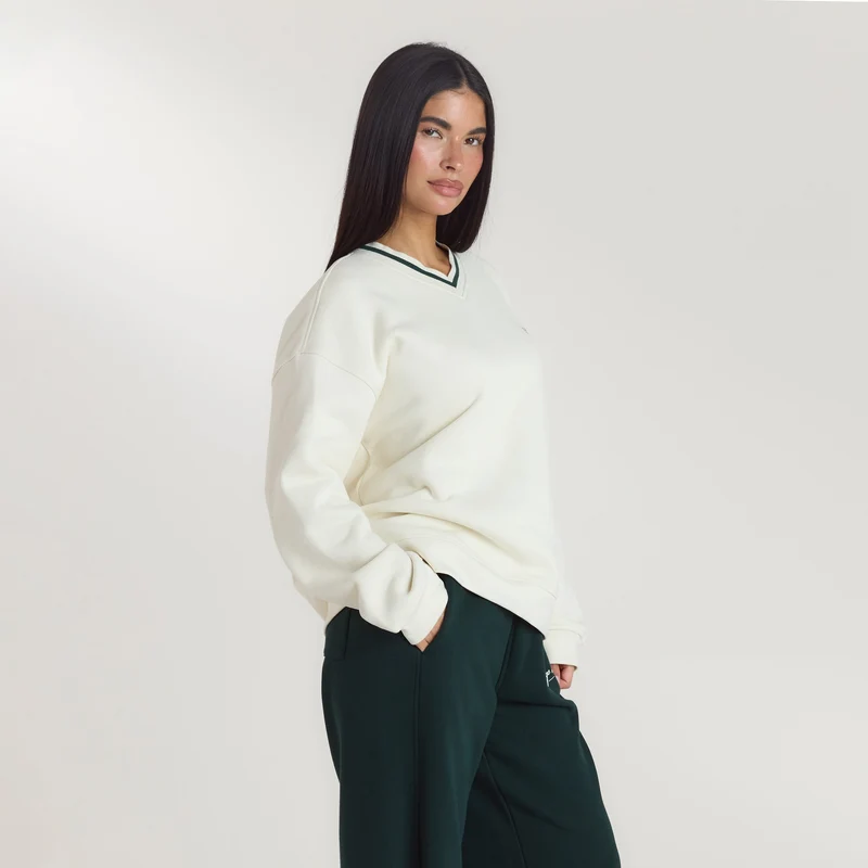 Lounge Living V-Neck Pullover - Crèmefarben