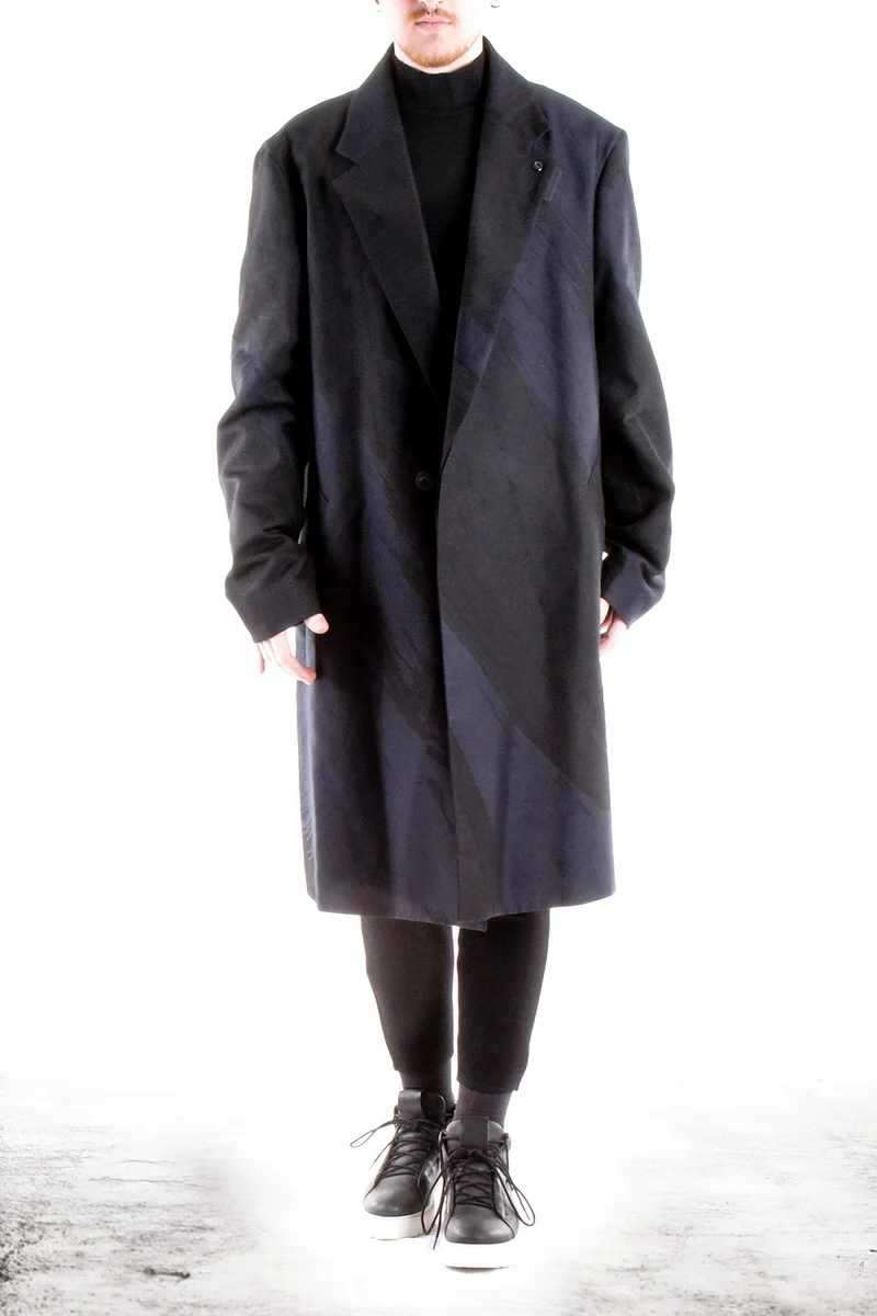 ISSEY MIYAKE Herren Mantel bicolor schwarz