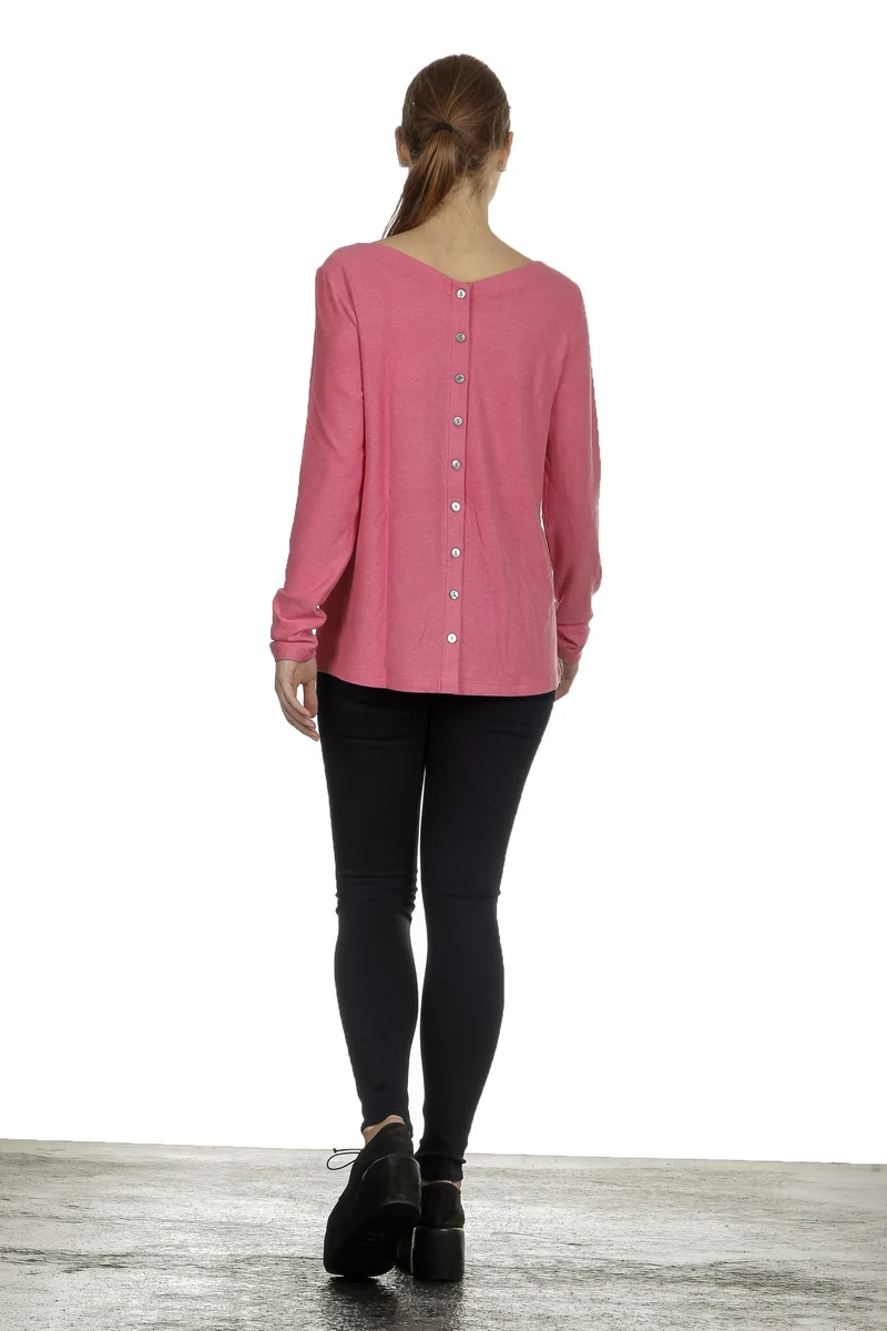The Swiss Label Damen Langarm Shirt fuchsia