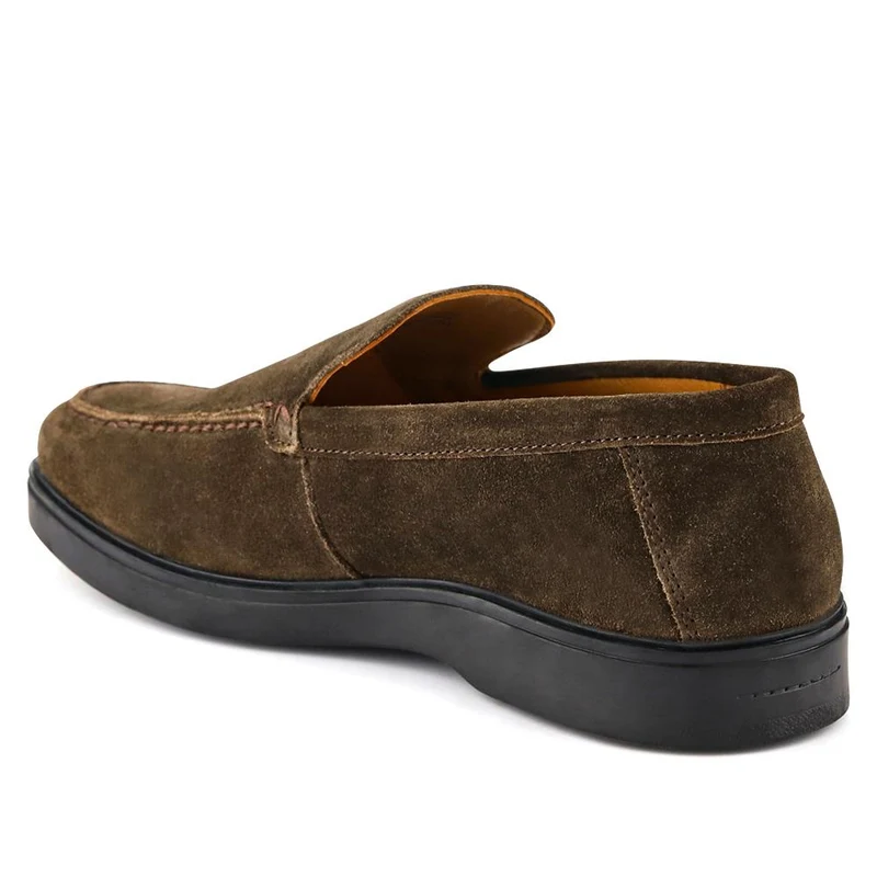 Rocco Laceless Leather Shoes - ROCCO / 326 487 - Dark Brown Suede