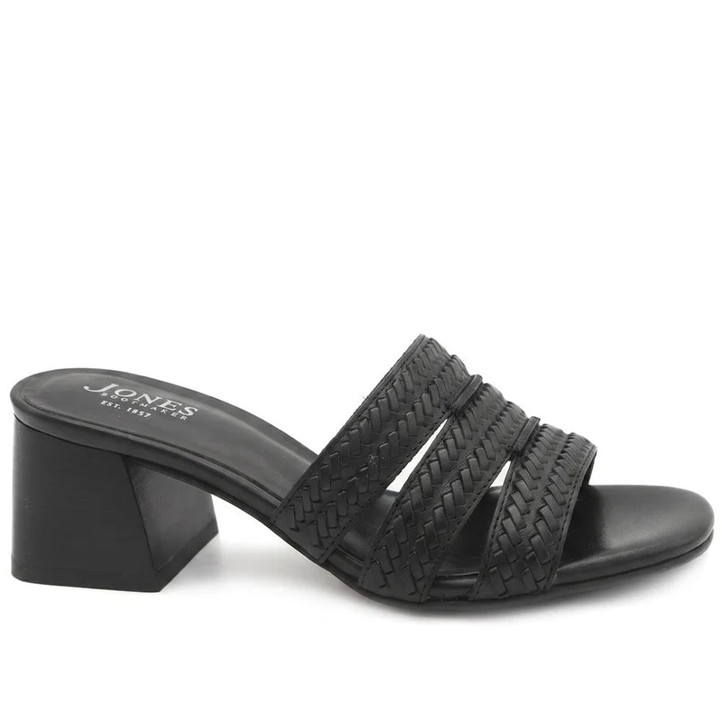 Isaura Leather Heeled Mule Sandals - ISAURA / 329 569 - Black