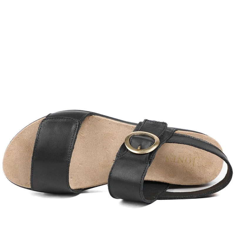 Heloise Leather Wedge Sandals - HELOISE / 328 994 - Black