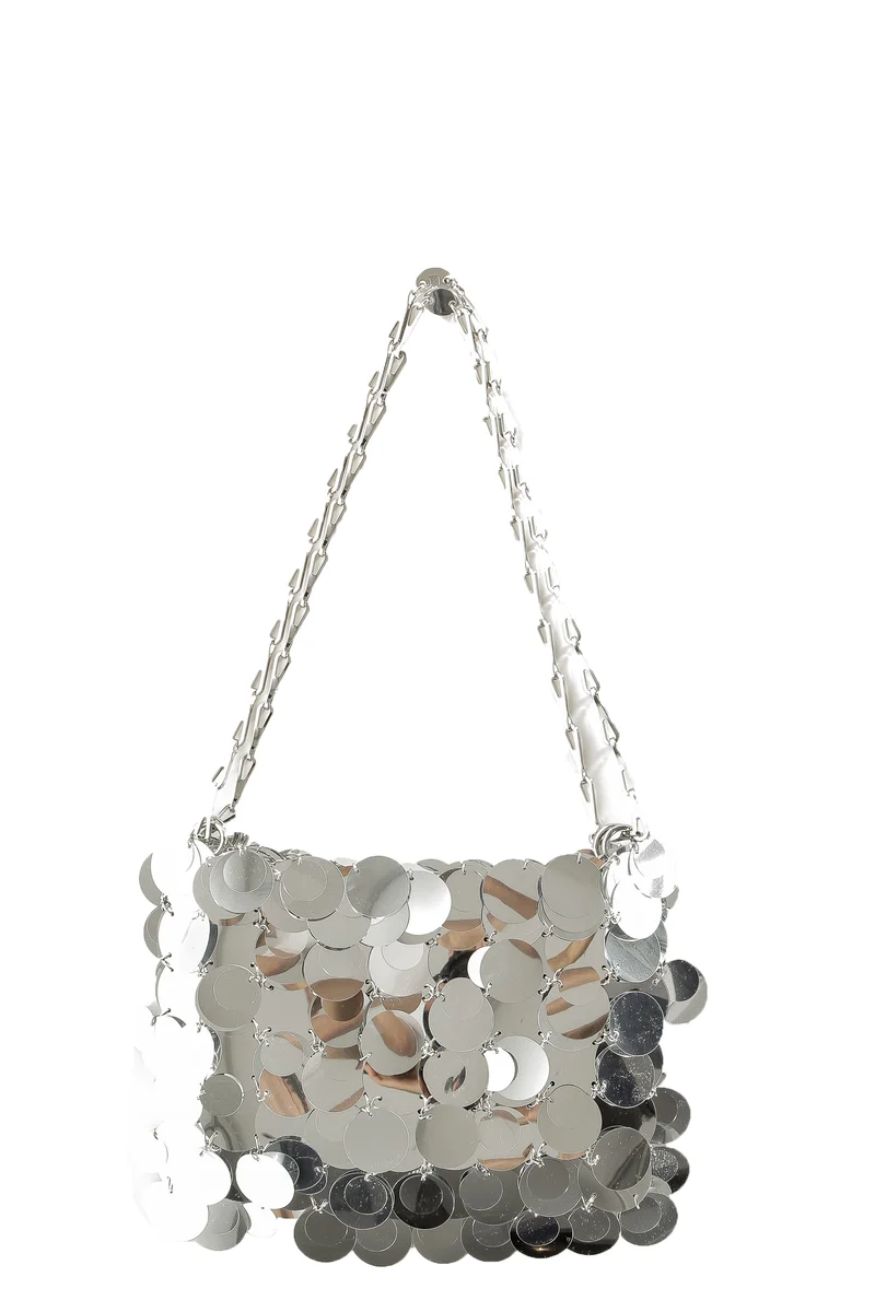 Paco Rabanne Sparkle 1969 Schultertasche silber