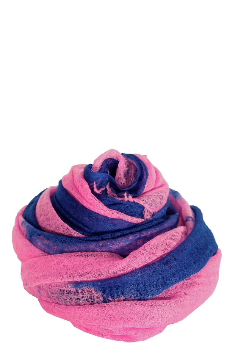 Suzusan Damen Kaschmir Schal blau pink