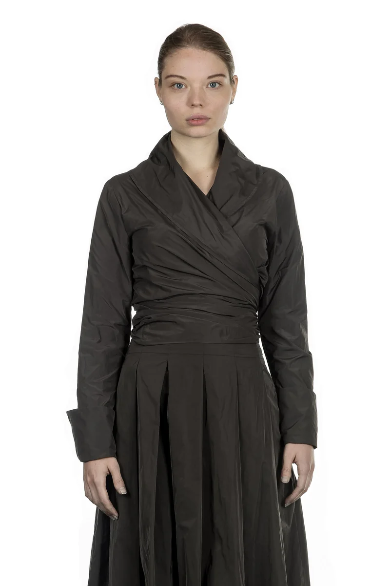 Katharina Hovman Damen Wickelbluse khaki