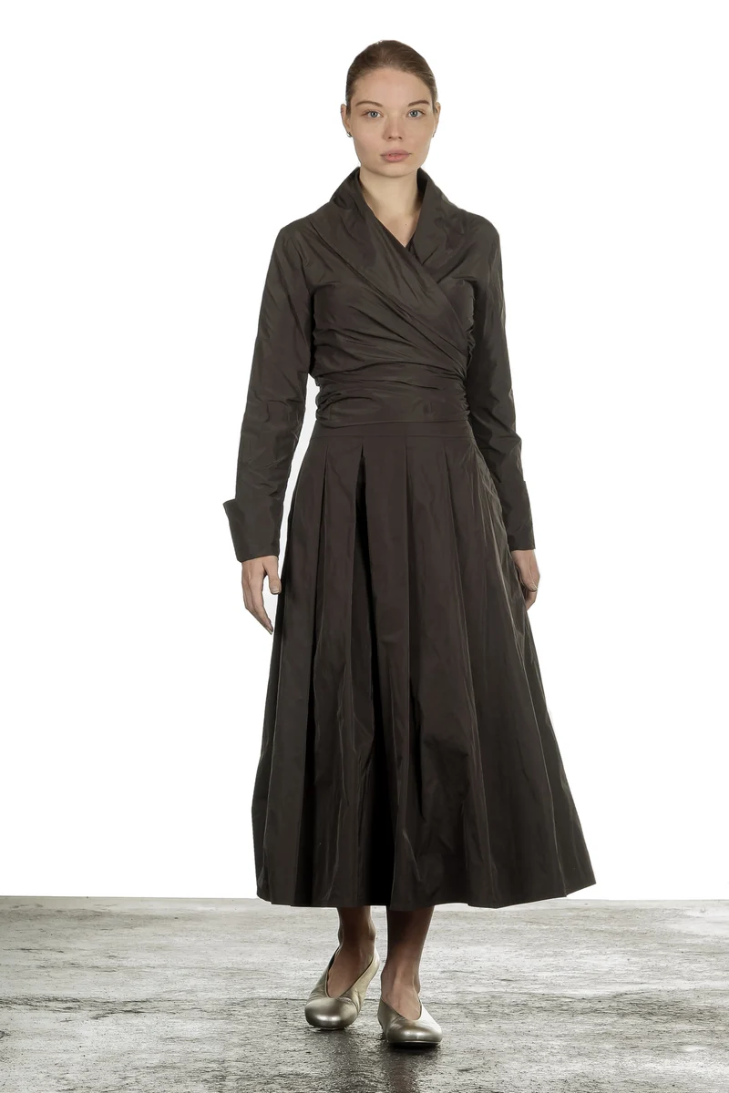 Katharina Hovman Damen Wickelbluse khaki
