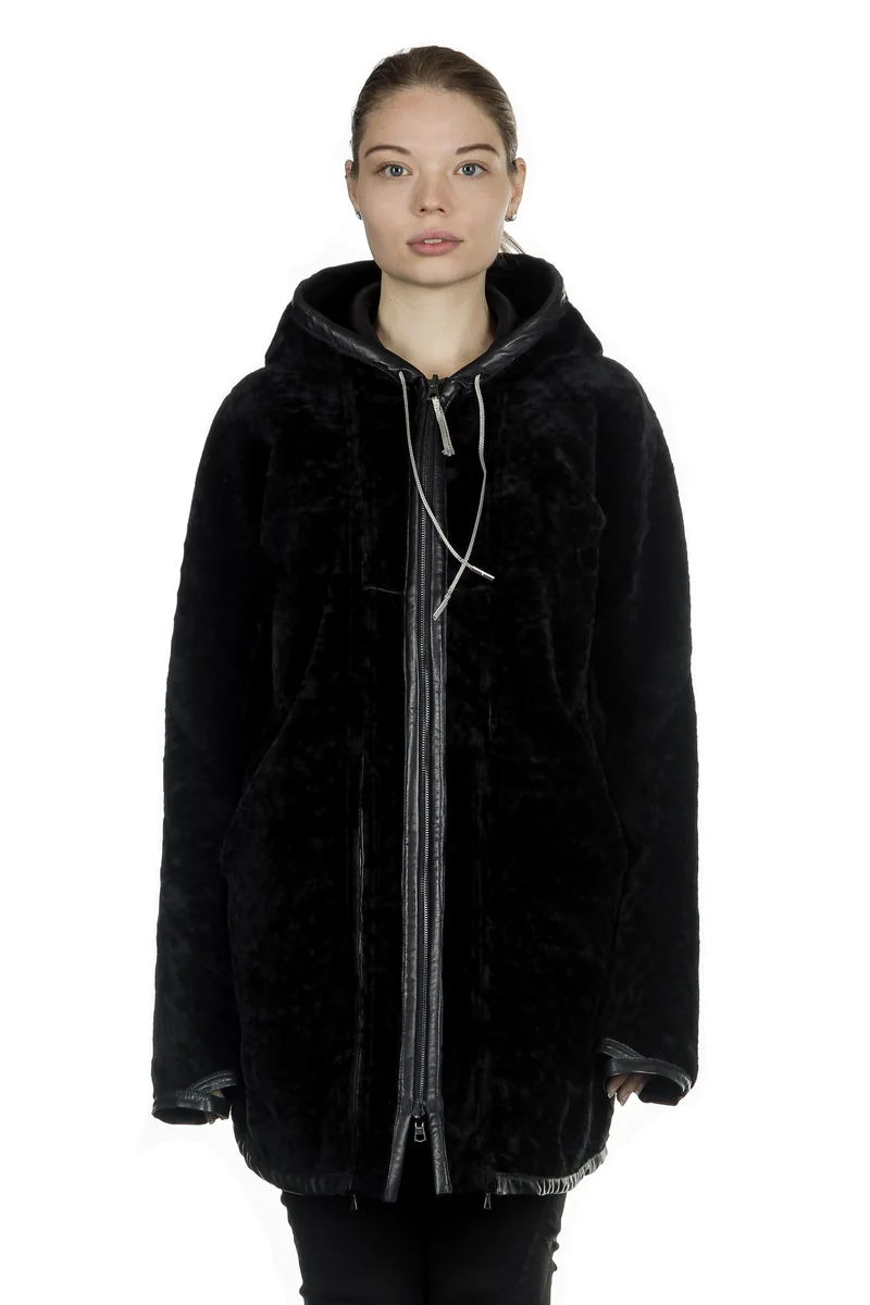 Isaac Sellam Damen Wendejacke aus Lammfell schwarz