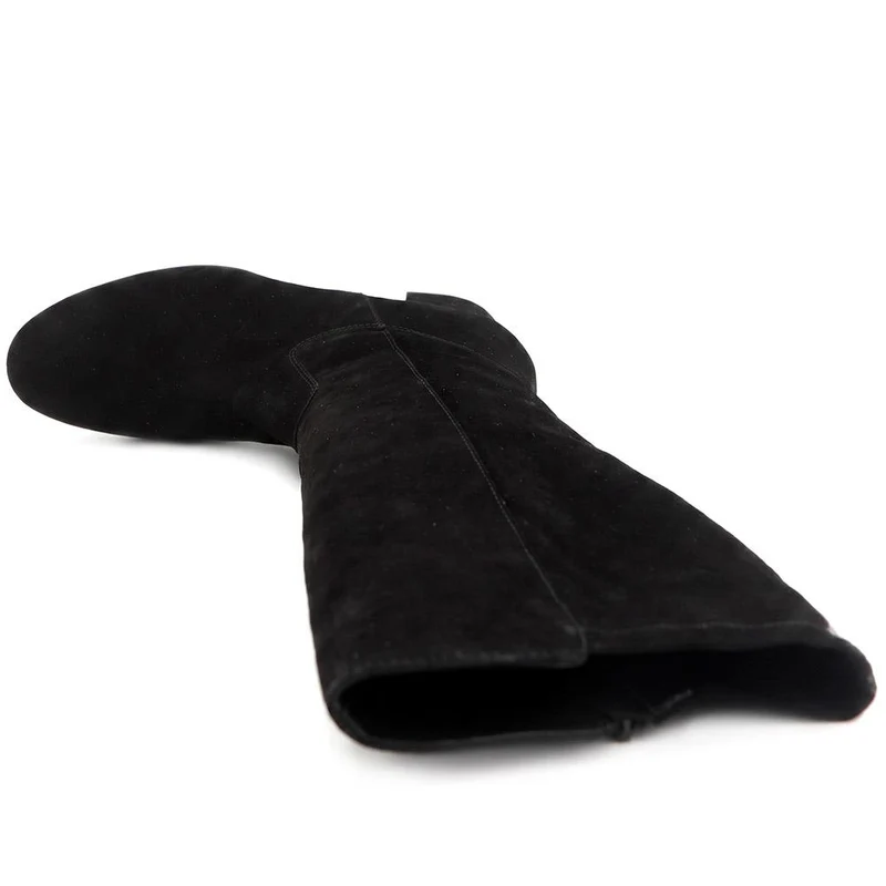 Emberly Leather Stretch Long Boots - EMBERLY / 329 788 - Black Suede