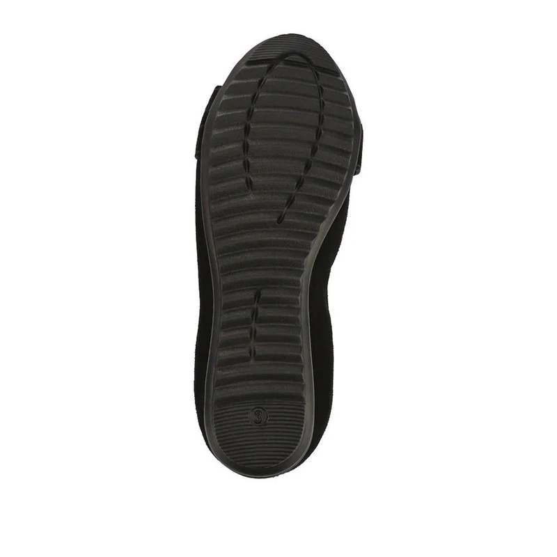Yvette Leather Wide-Fit Ballet Pumps - YVETTE / 326 959 - Black Suede
