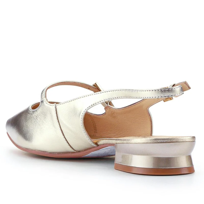 Harlequin Leather Slingback Pumps - HARLEQUIN / 327 601 - Gold