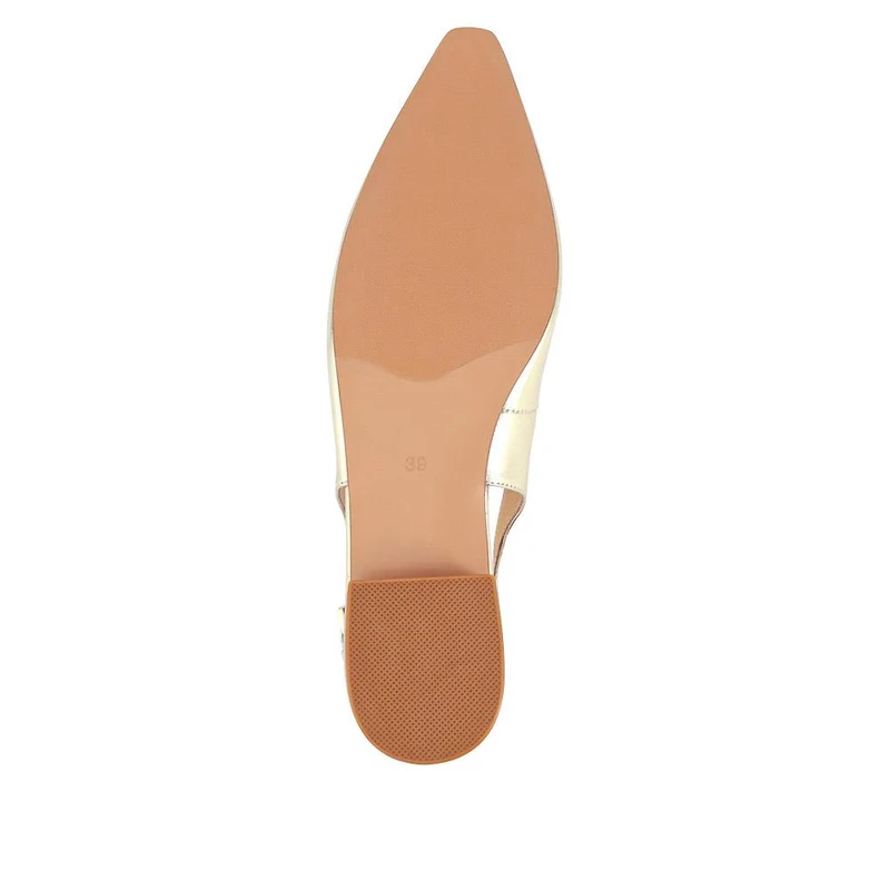 Harlequin Leather Slingback Pumps - HARLEQUIN / 327 601 - Gold