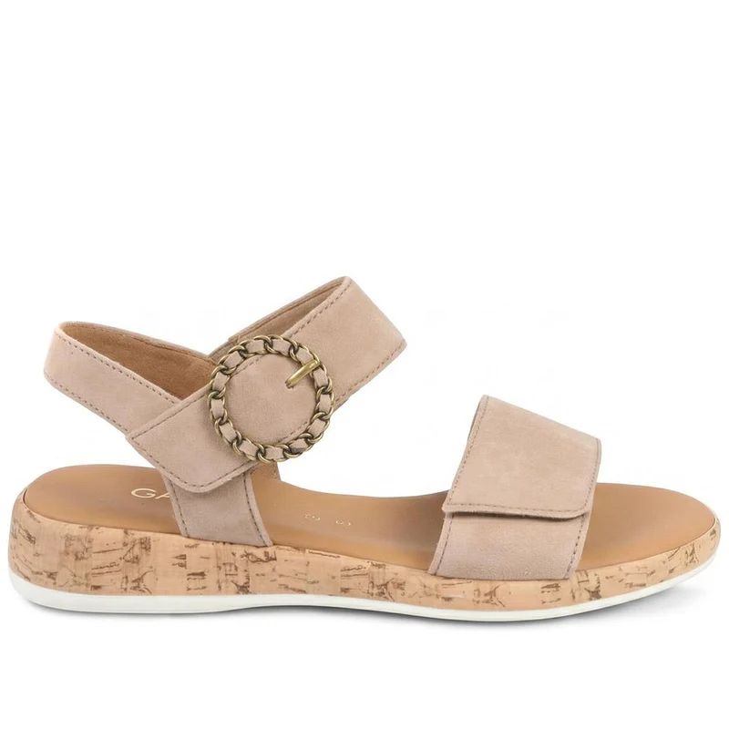 Gabor Opton Wide Fitting Leather Sandals - GAB43524 / 328 866 - Beige Suede