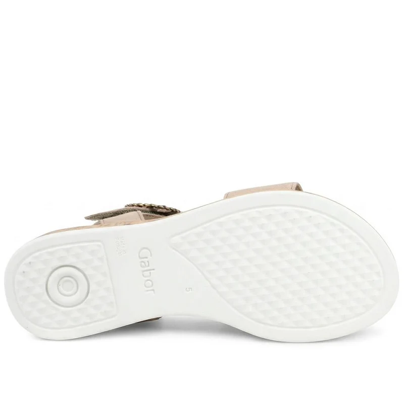 Gabor Opton Wide Fitting Leather Sandals - GAB43524 / 328 866 - Beige Suede