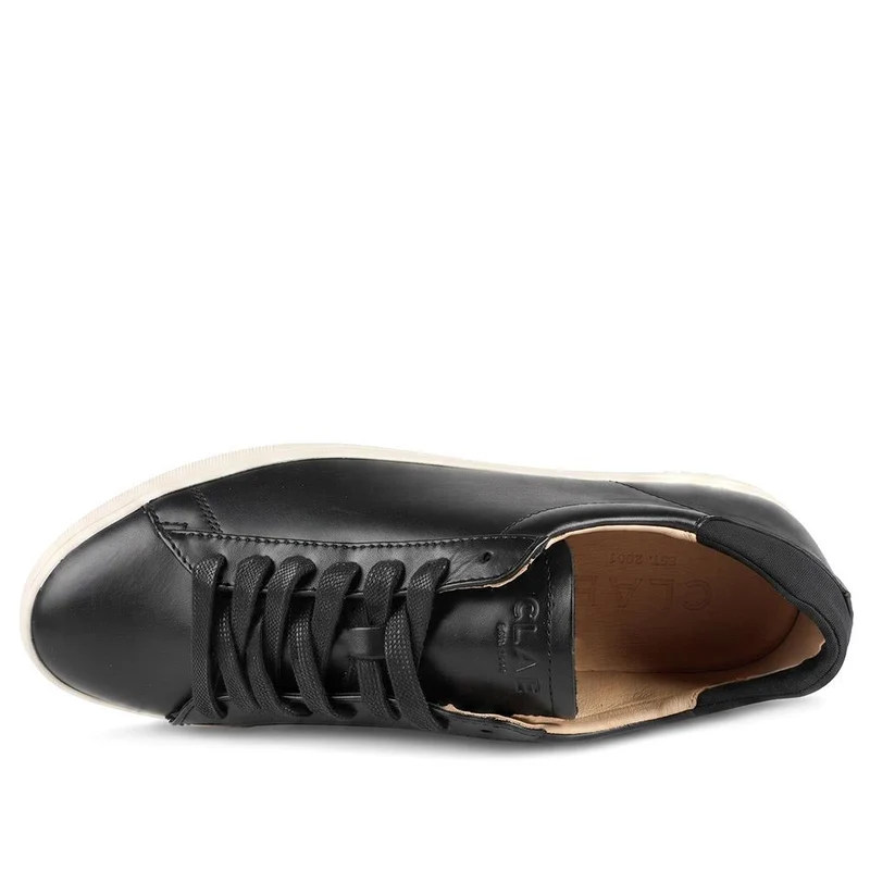 Clae Bradley Essentials Leather Lace Up Trainers - CLAGB43504 / 329 180 - Black
