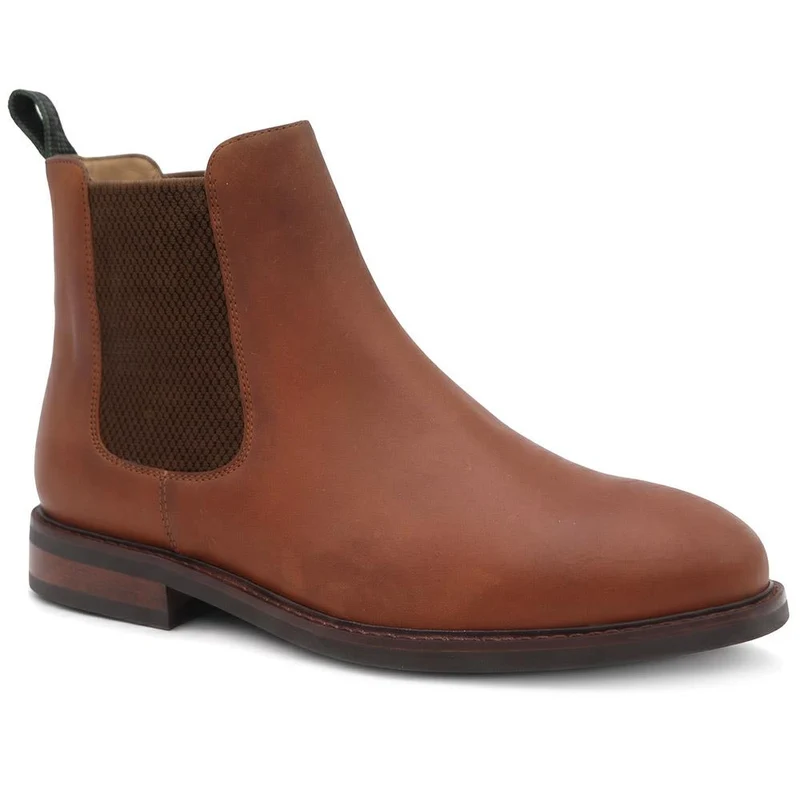 Debden Wide Fit Leather Chelsea Boots - DEBDENWIDE / 329 951 - Tan Nubuck