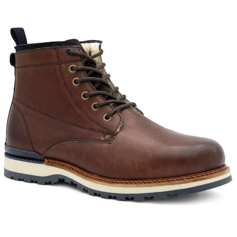 Earling Wide Fit Leather Boots - EALINGWIDE / 330 098 - Brown