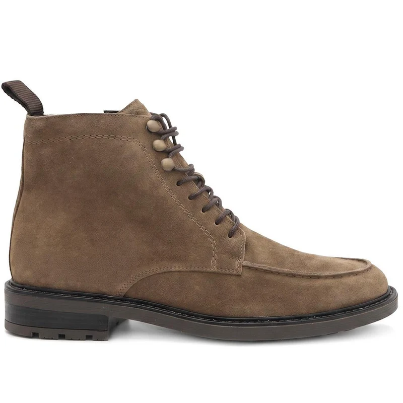 Endric Leather Lace Up Boots - ENDRIC / 330 100 - Taupe Suede